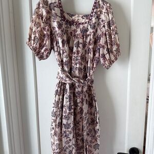 Umber & Ochre floral kalamkari peasant dress Size S